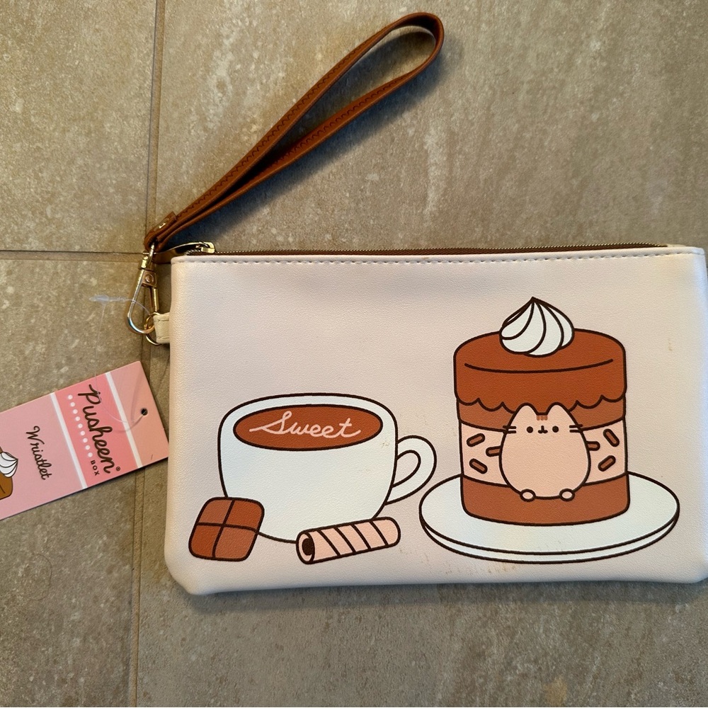 NWT Pusheen Dessert Wristlet with Pink and Brown Accents